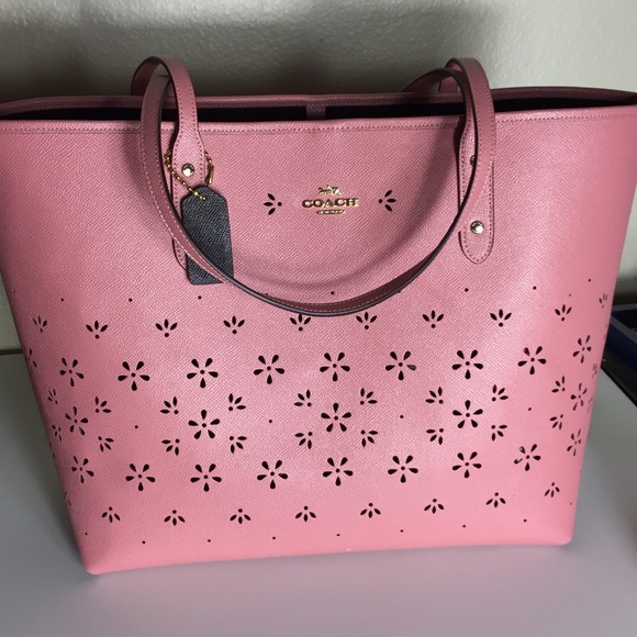 Coach Handbags - Coach large city tote perforated Pink